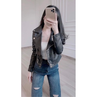[XẢ KHO 3 NGÀY] Áo Khoác Da Nữ Cổ Bẻ Quảng Châu Cao Cấp Mẫu Mới Nhất Không Bong Tróc dáng ngắn croptop