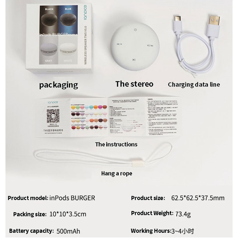 Loa Bluetooth Không Dây Mini Chống Thấm Nước Ipx7 Có Nút Điều Khiển