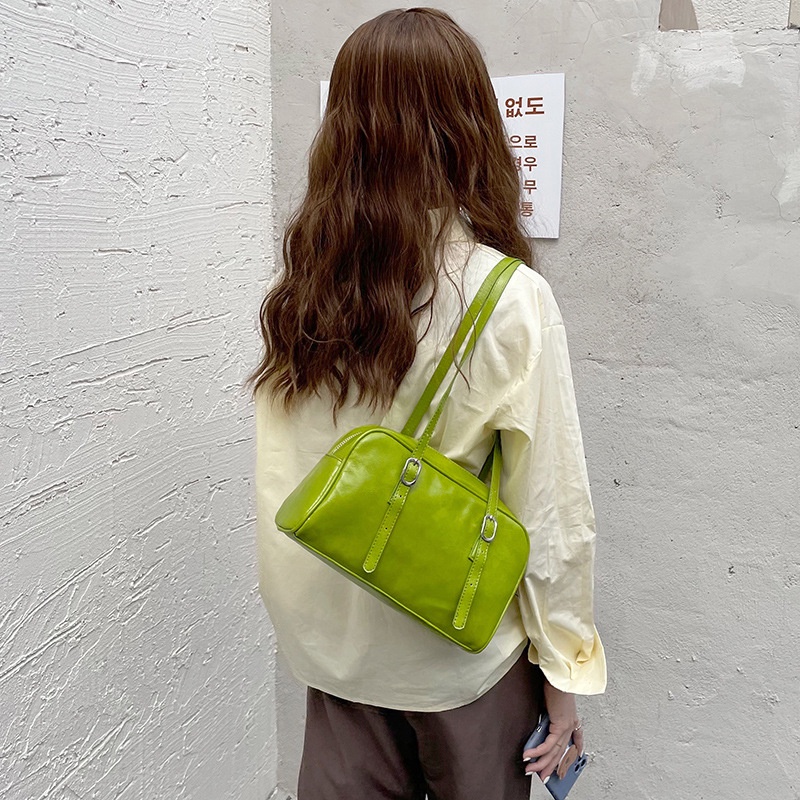 Green shoulder bag niche casual armpit bag