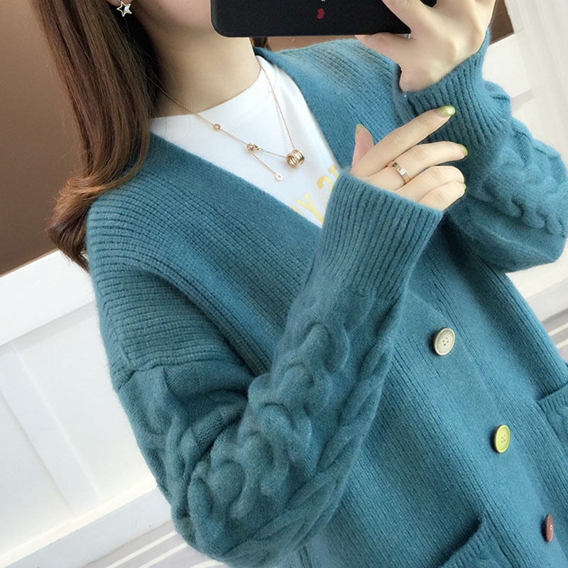 Áo Khoác Dệt Kim Dáng Rộng Thời Trang Dành Cho Nữ