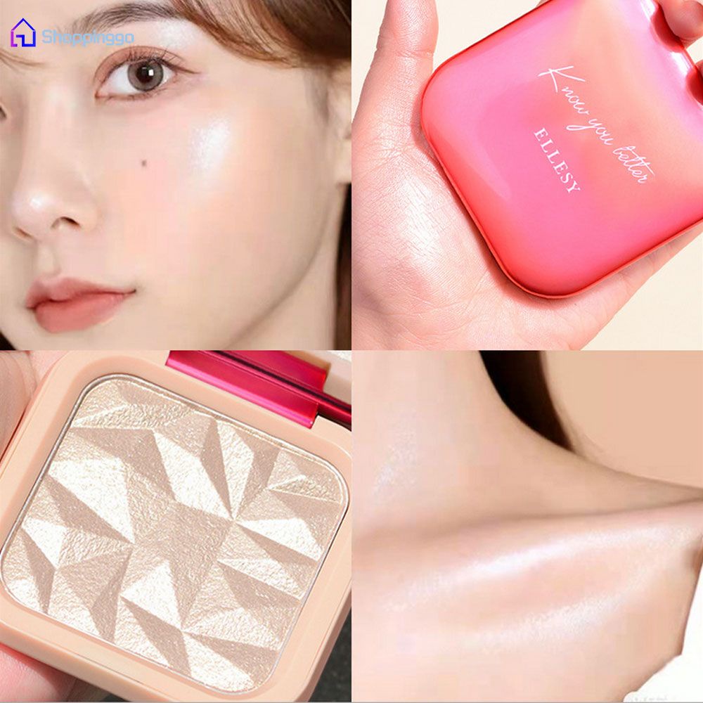 ELLESY Bảng phấn bắt sáng màu nude độ bóng cao làm từ khoai tây nghiền tự nhiên