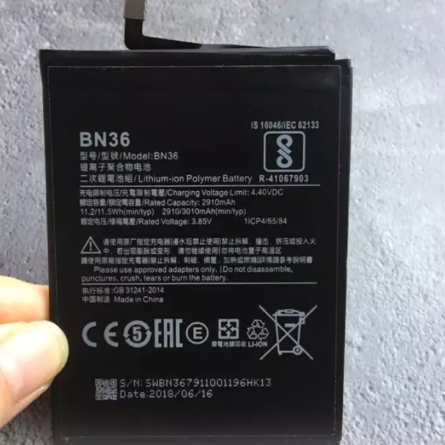 Pin xiaomi 6x/ MiA2(BN36)