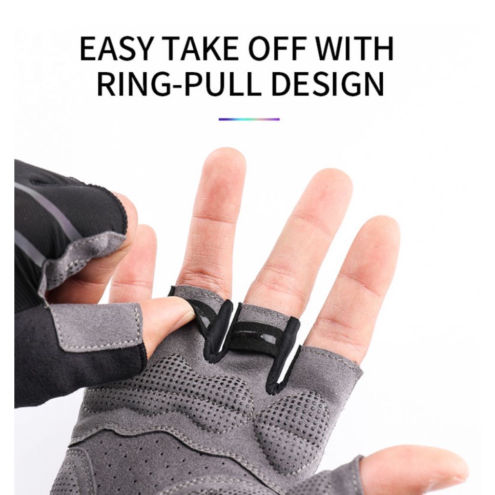 Bánh xe LÊN Đi Xe Đạp Găng Tay Nửa Ngón Tay Chống Sốc Chống Mài Mòn Thoáng Khí Ngoài Trời Thể Thao MTB Đường Xe Đạp Găng Tay Găng Tay Người Đàn Ông Phụ Nữ