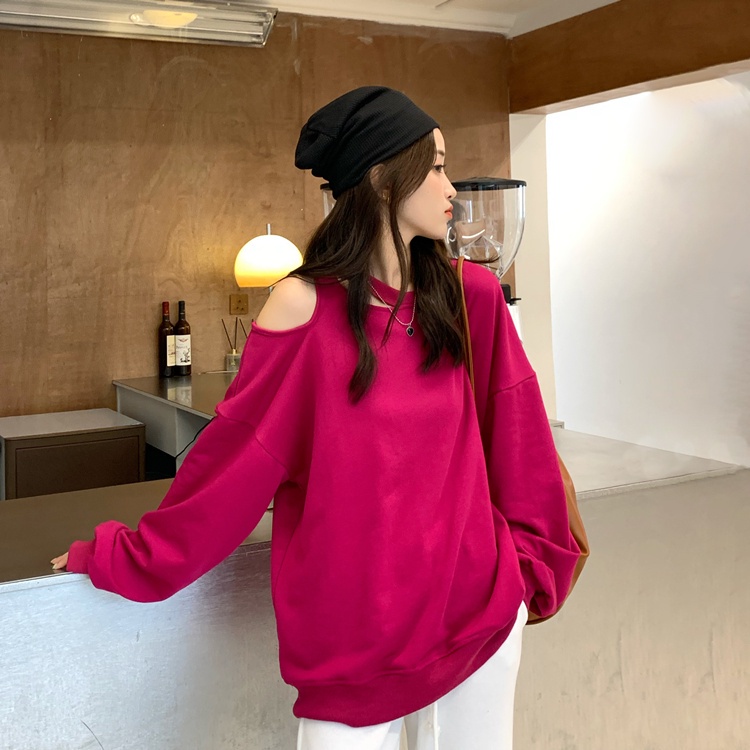 SUXI Áo nữ tay dài hở vai thời trang Hàn Quốc mới