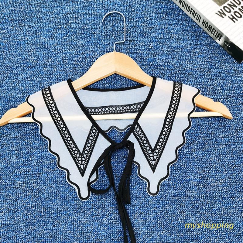 Khăn Choàng Cổ Vải Organza Giả Họa Tiết Hình Học Thêu Họa Tiết Màu Trắng Đen Cho Nữ