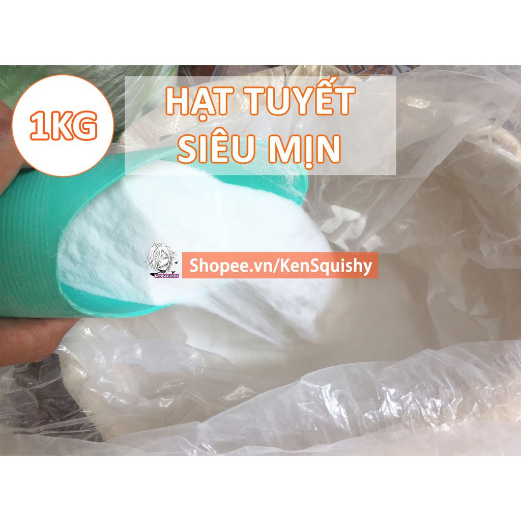 Tuyết Nhân Tạo 1000Gram/1Kg Siêu Mịn Nguyên Liệu Làm Slime Mây | Squishyvui