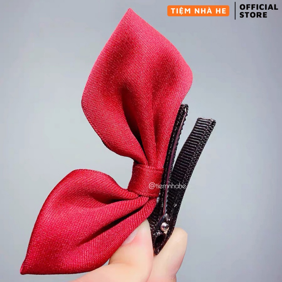 Nơ Kẹp Tóc Cho Bé Gái Tiệm Nhà He Phong Cách Tiểu Thư Cute Hàn Quốc