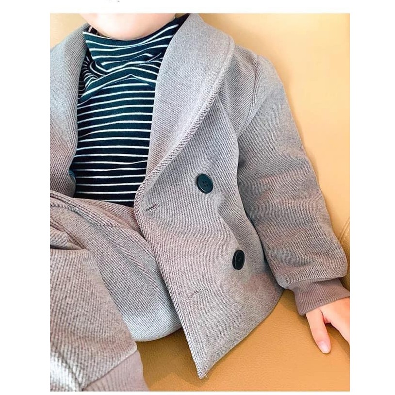 SET VEST DẠ TĂM 2 CHI TIẾT - HÀNG QUẢNG CHÂU CAO CẤP LOẠI 1 CHO BÉ TRAI 9-24Kg