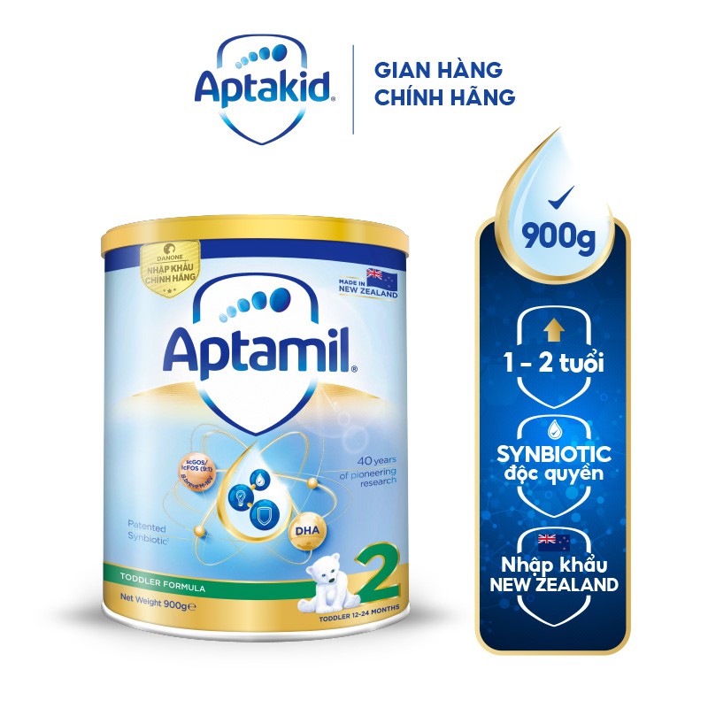 Sữa bột Aptamil New Zeland  Hộp thiếc số 2 900g Mới - cho bé 12-24 tháng tuổi