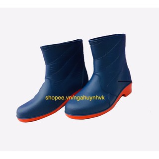 Ủng ngắn đi mưa nữ màu xanh dương đỏ rất đẹp