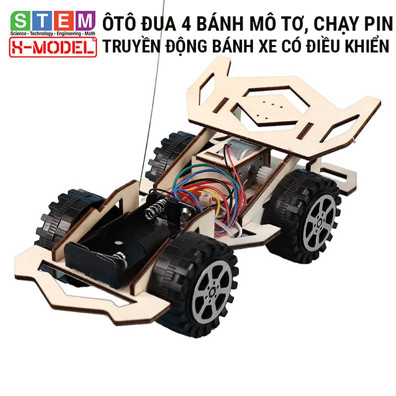 Đồ chơi sáng tạo STEM ô tô đua đồ chơi gỗ có điều khiển từ xa XMODEL ST76,Đồ chơi DIY[Giáo dục STEM STEAM]