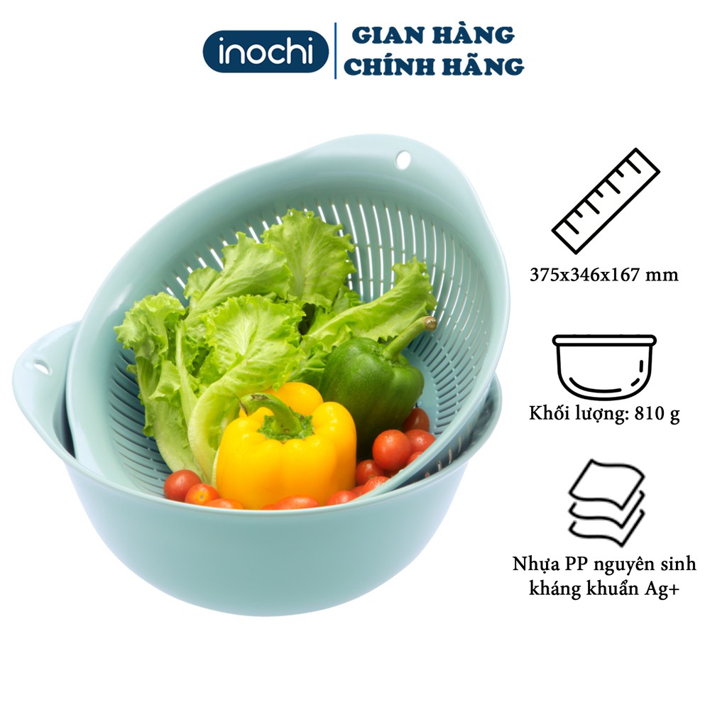 Bộ thau rổ nhựa cứng Cao Cấp Yoko Inochi Nhật Bản Loại Lớn ( có bán lẻ thau rổ )