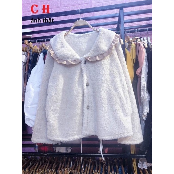 Bộ đồ ngủ mùa đông cho nữ /Bộ đồ mặc nhà lông cừu BASIC phối màu rua gấu chất dày dặn siêu ấm form rộng freesize ulzzang | BigBuy360 - bigbuy360.vn