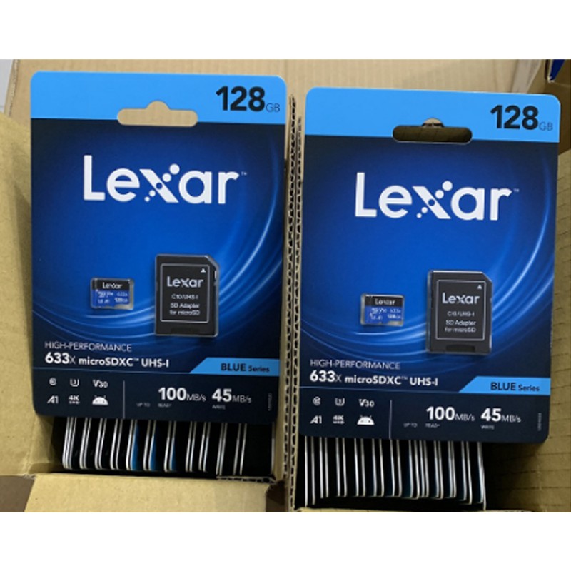 Thẻ nhớ MciroSD LEXAR 128GB Chuẩn U3 Class 10 Chính hãng -Thích hợp lắp cho Camera Kbone H21P H21W B21 Ezviz C6N A22EP