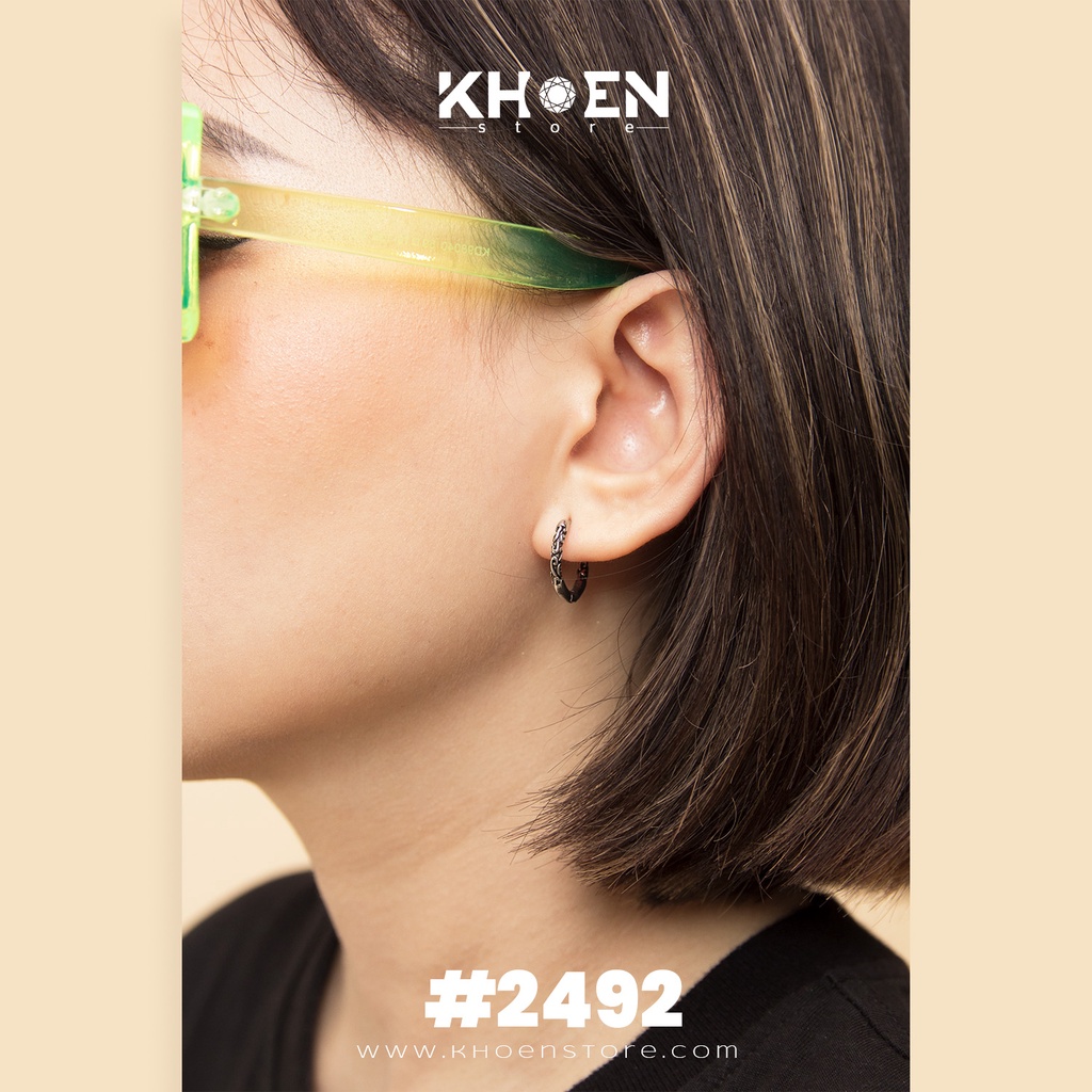 Khuyên tai Tròn hoa văn trơn - Khoen Store