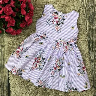 Váy thô kẻ hoa nhí cho bé gái MS303