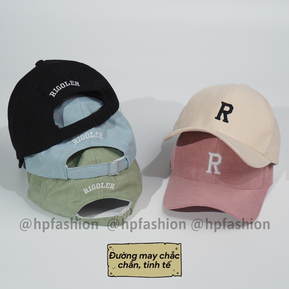 Mũ lưỡi trai ❤️ Nón kết thêu chữ R chất nỉ nhung cao cấp form unisex nam nữ N43