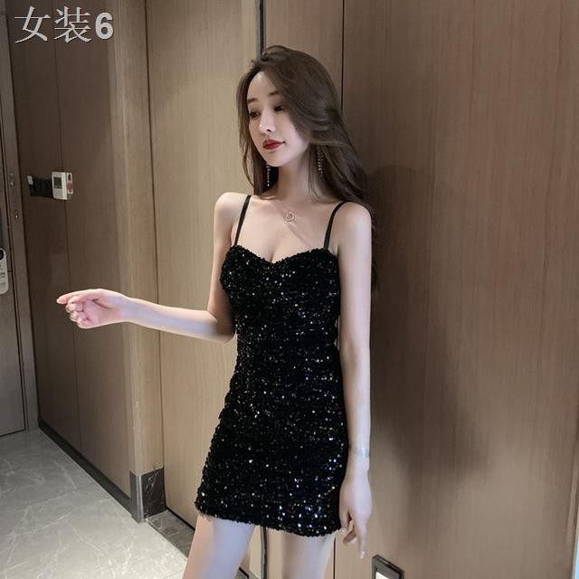 ♨Váy sexy phụ nữ 2020 mẫu đính sequin thời trang thu đông, mặc ngoài có túi đeo hông ôm sát