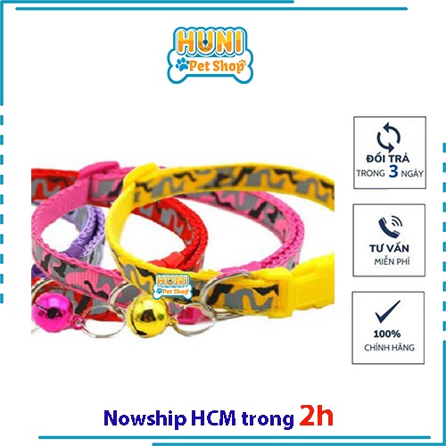 Vòng cổ cho mèo CỠ SM BẢN 1CM- vòng cổ cho chó nhỏ dễ thương có chuông lục lạc cao cấp giá hợp lý - Huni Petshop