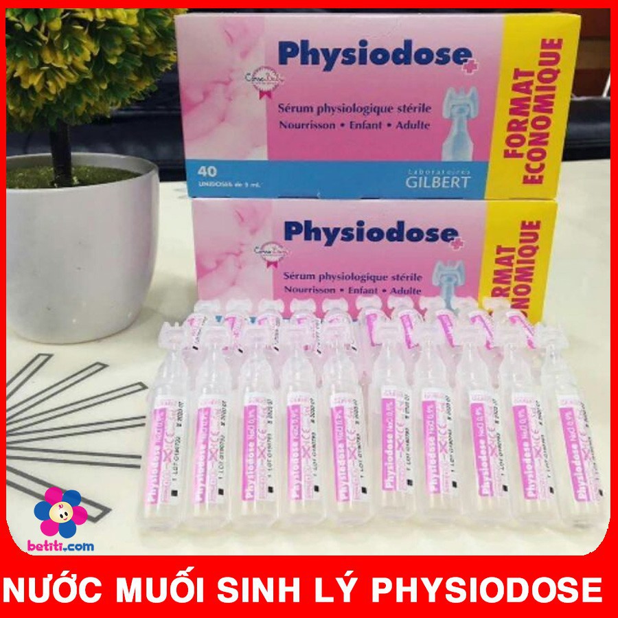 Nước muối sinh lý Physiodose của Pháp - Giúp Kháng Viêm (Hộp 40 ống)