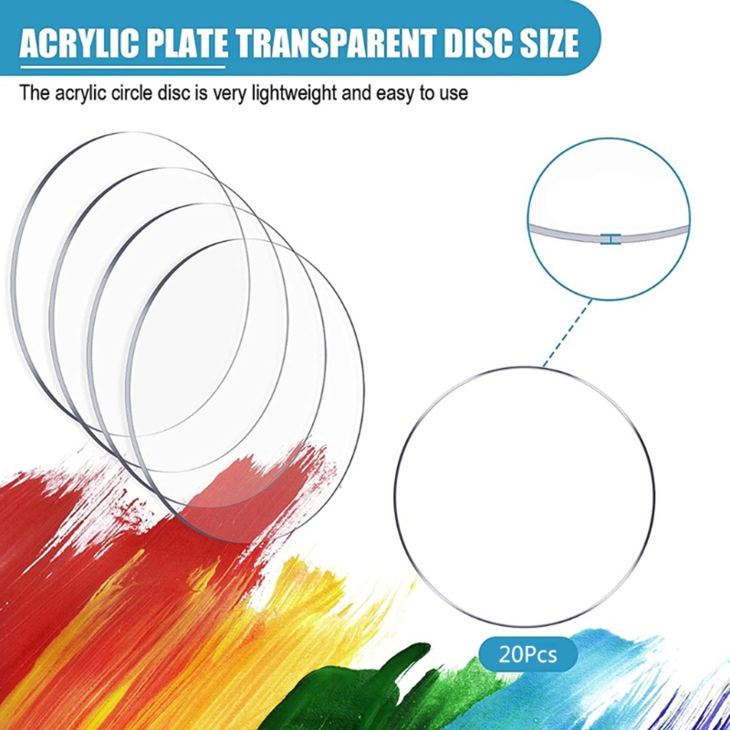 Set 25 Đĩa Tròn Acrylic Trong Suốt 2inch Làm Móc Khóa DIY