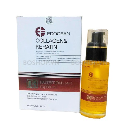 TINH DẦU DƯỠNG TÓC COLLAGEN KARATIN EDOCEAN 60ML CHÍNH HÃNG - 5776