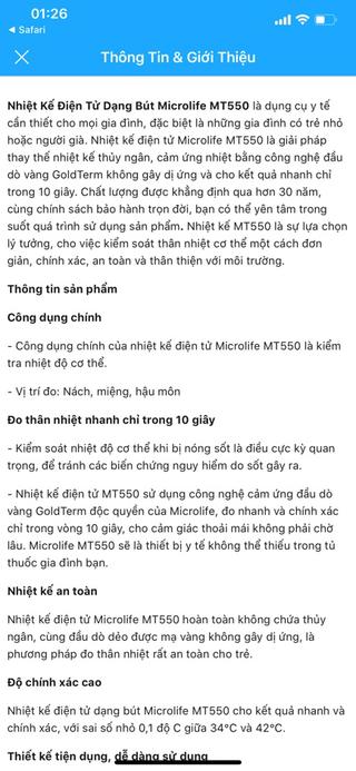 Nhiệt kế Microlife