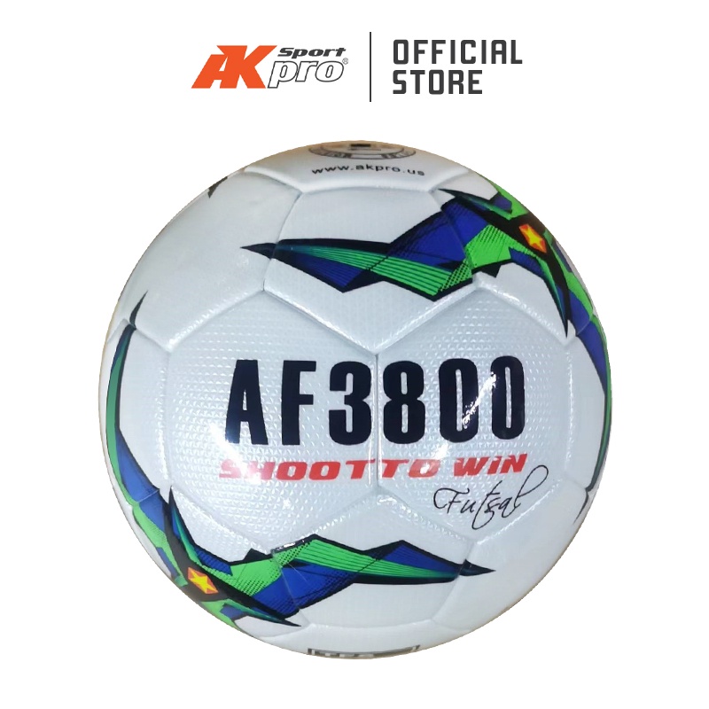 Bóng đá Futsal AKpro AF3800 màu Trắng - Công nghệ ACENTECpro - Tặng kim bơm - Chính hãng