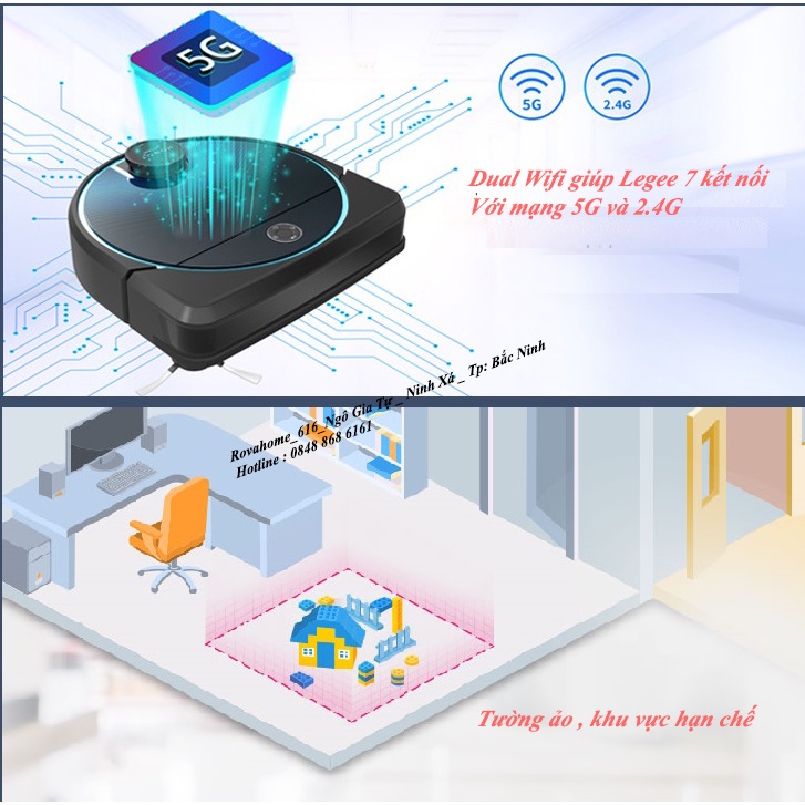 Robot Hút Bụi , Lau nhà HOBOT LEGEE 7  _ Hàng có sẵn + Sale 30%