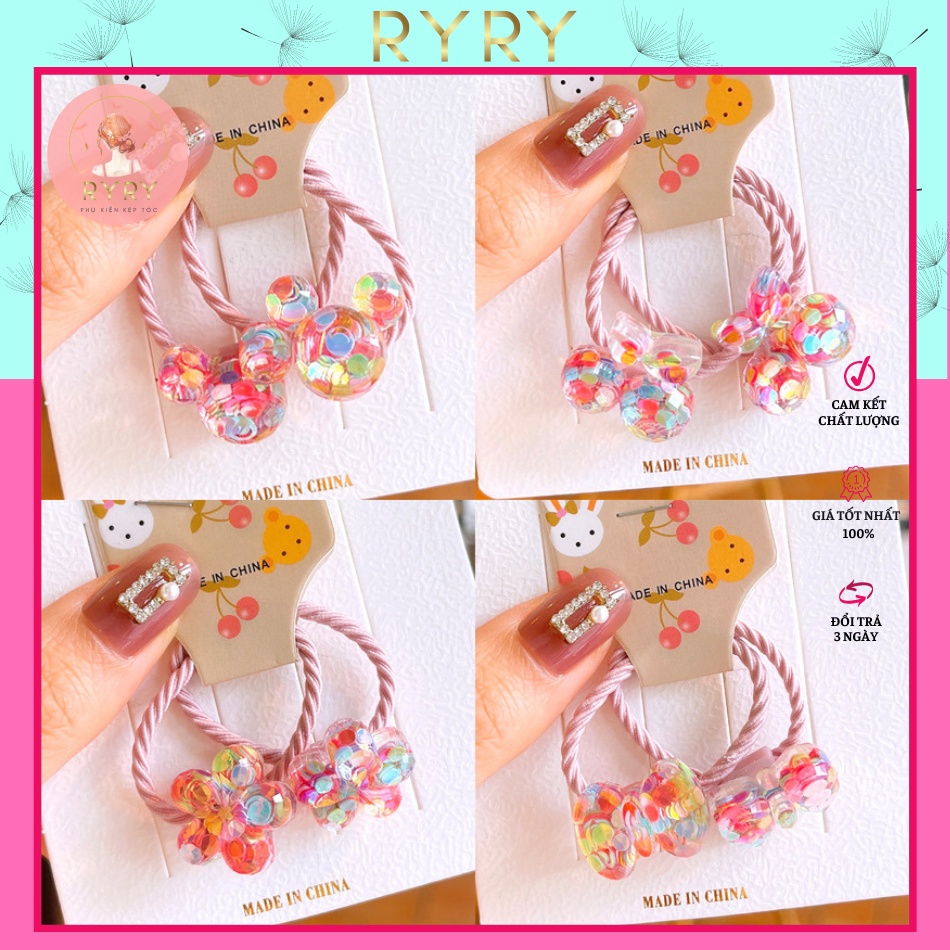 Set 2 Sợi Dây Cột Tóc Cho Bé Hình Động Vật Đáng Yêu Siêu Cute