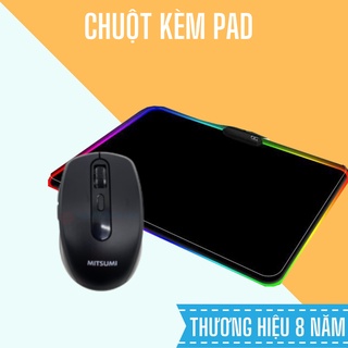 Combo chuột Mitsumi tặng kèm Pad chuột led RGB