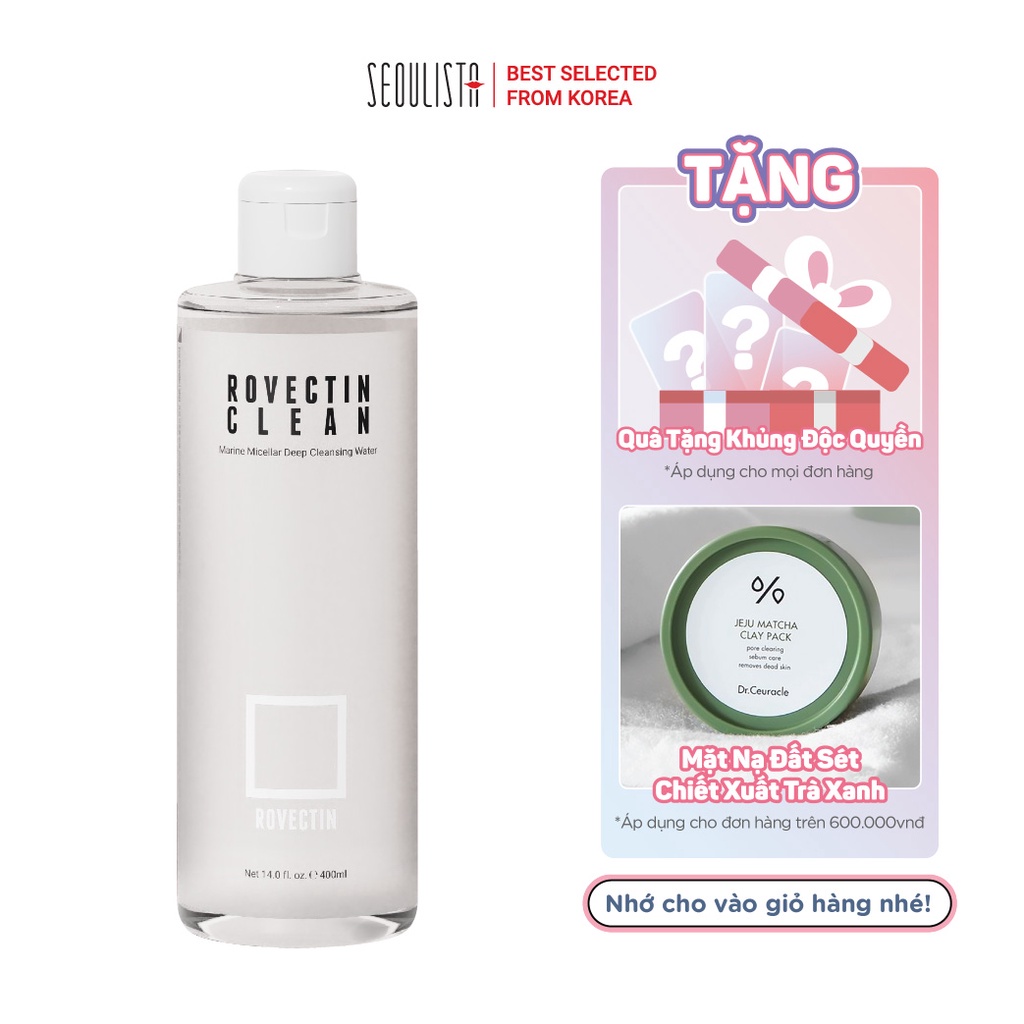 Tẩy trang dạng nước sạch sâu ROVECTIN Clean Marine Micellar Deep Cleansing Water