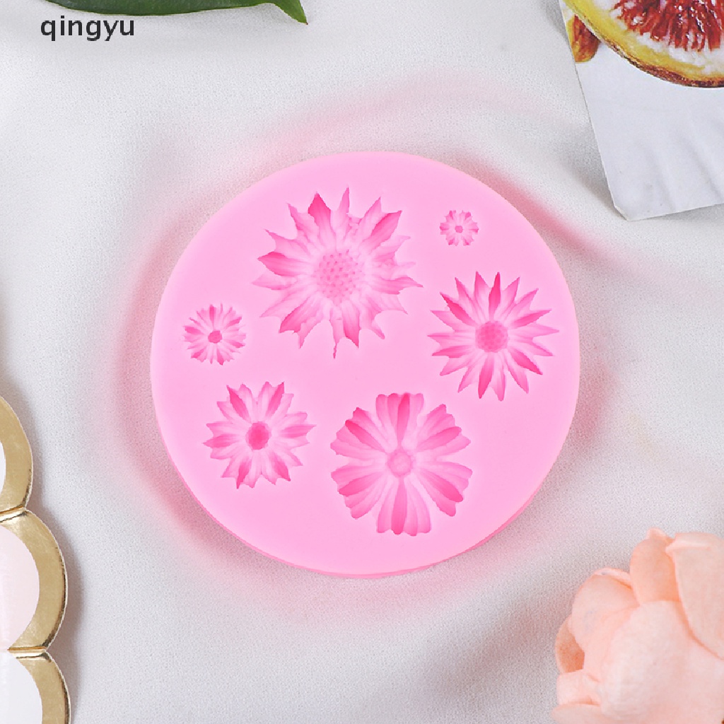 Khuôn Silicone Tạo Hình Cánh Hoa Hướng Dương 3D Trang Trí Bánh