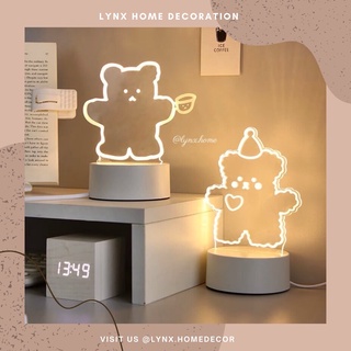 Đèn trang trí đèn ngủ 3D Cutie hình cún, gấu Lynx Home