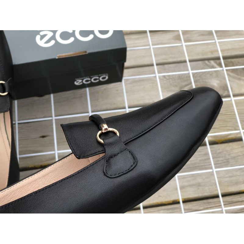 Giày loafer nữ da thật mũi vuông gắn quai ngang ecco