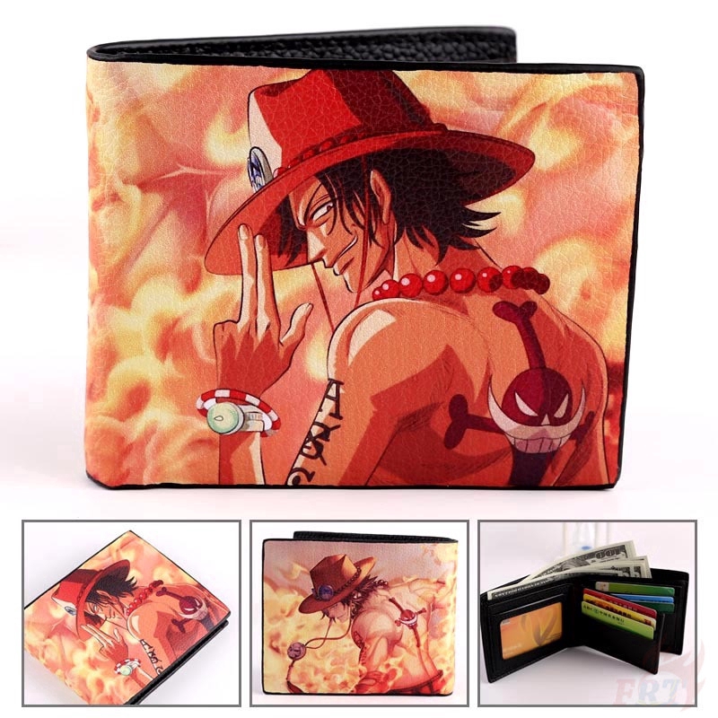 ☠ One Piece Ví ☠ （Luffy / Ace / Zoro / Law - 4 Styles） Fashion PU Wallet Purse Fashion Wallet