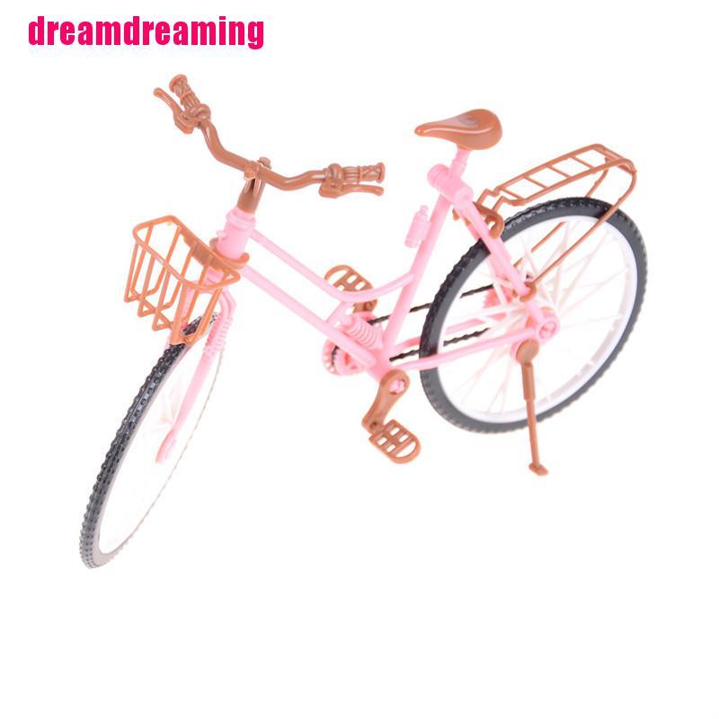 Mô Hình Xe Đạp Màu Hồng Xinh Xắn Cho Búp Bê