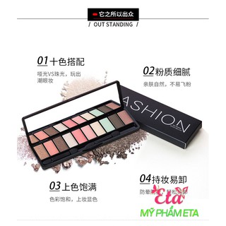 Bảng phấn mắt fashion maycreate 10 ô màu, chất phấn mịn lì