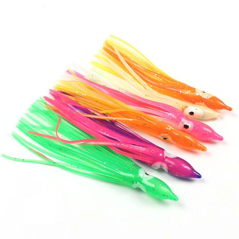 Bộ 10 Mồi Câu Cá Giả Hình Con Mực Mềm Phát Sáng