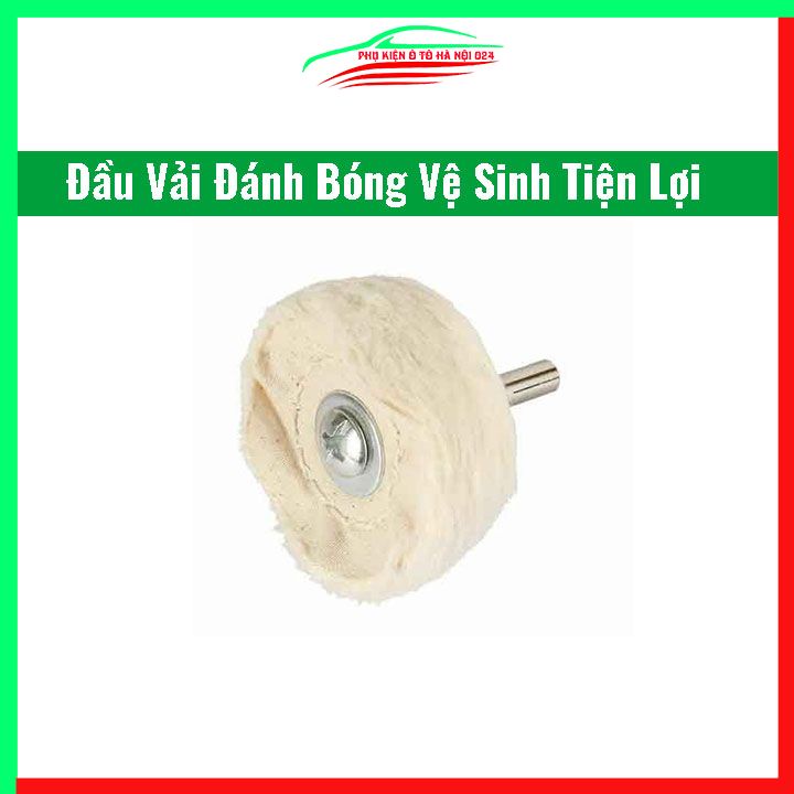 Đầu len đánh bóng kim loại sợi vải trục lắp 3mm dạng đĩa