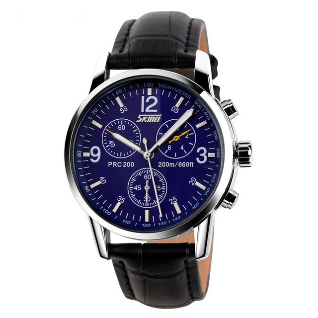Đồng hồ nam dây da chống nước chống xước 6 kim sang trọng lịch sự SKMEI SK016 - Vemz Watches