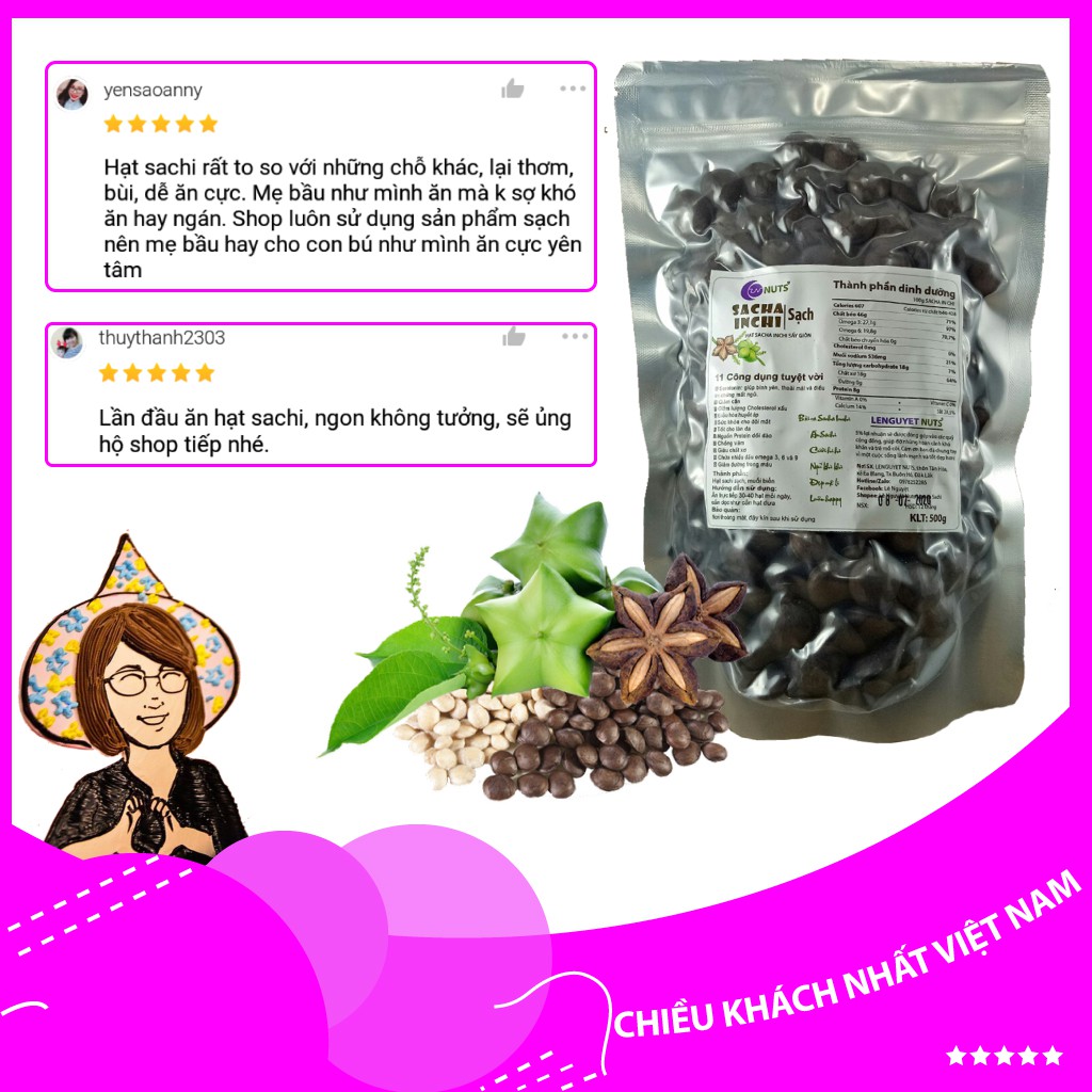 [Mã GROSALE2703 giảm 8% đơn 250K] Hạt sachi 500g Lê Nguyệt Nuts, Sachi Đắc Lắc thơm, giòn, bùi, giàu omega3, VSATTP | BigBuy360 - bigbuy360.vn
