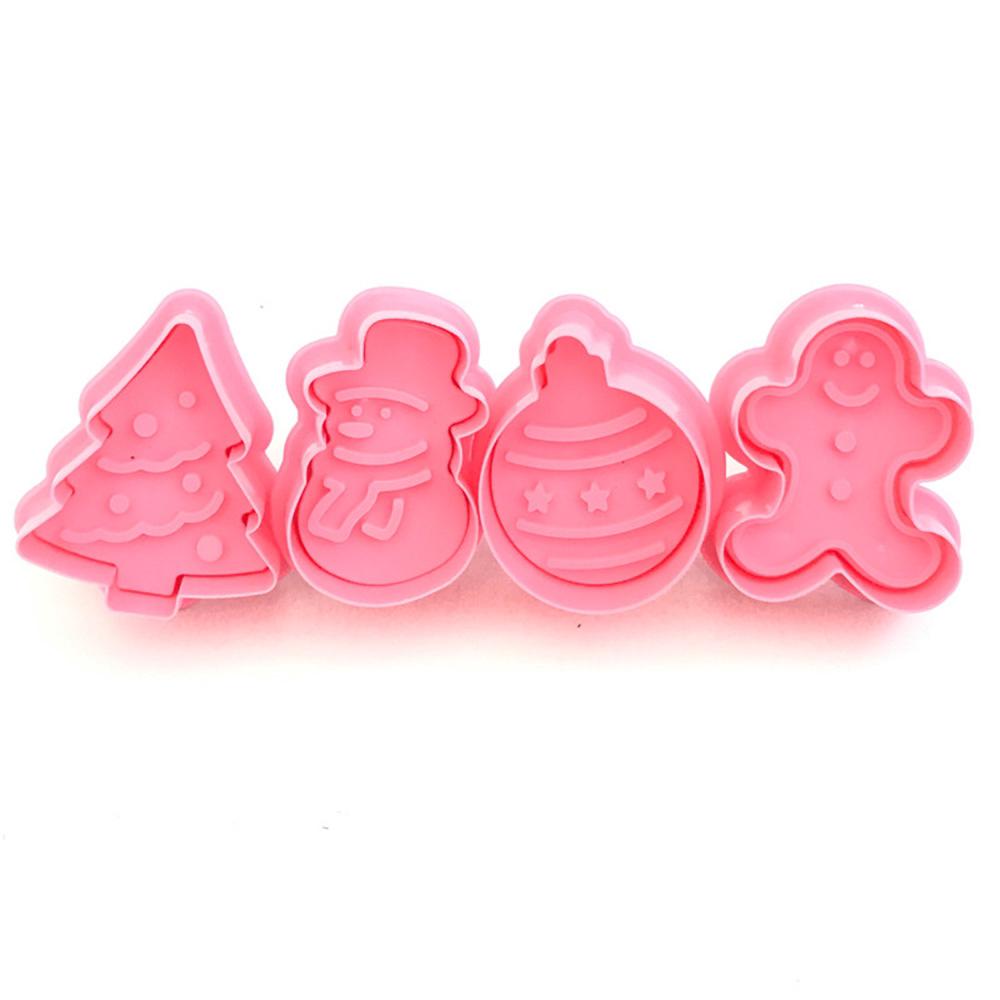 4pcs Cookie Biscuit Mold 3D Cookie Plunger Cutter DIY Baking Mould