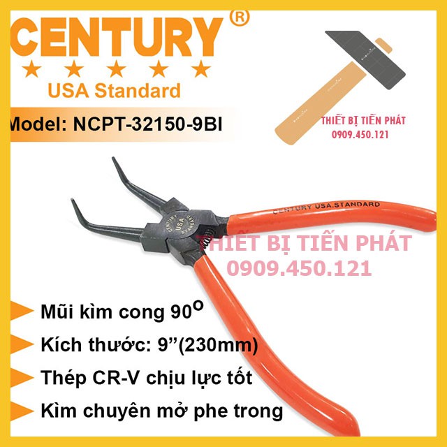 Kềm Mở Phe, Kìm Mở Phe 9" (230mm) Vô Cong Century Mã NCPT-32150-9BI.