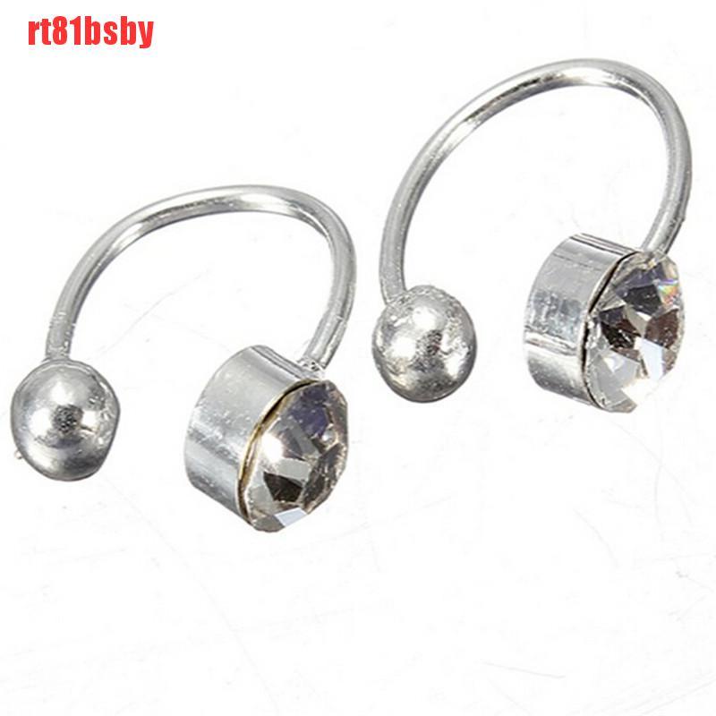 [rt81bsby]1 Pcs Crystal Ear Cuff U Shape Wrap Earrings No Piercing Rhinestone Ear Clip