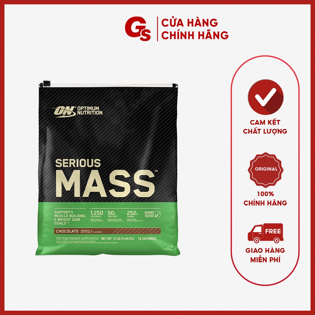 Sữa tăng cân ON Serious Mass 12LBS (5,4KG) bổ sung vitamin, tăng cân nhanh, phát triển cơ bắp