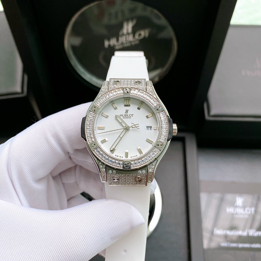 Đồng Hồ Nữ Hublot Cao Cấp - Máy Nhật Full Đá - Chống Nước Chống trầy Size 34mm