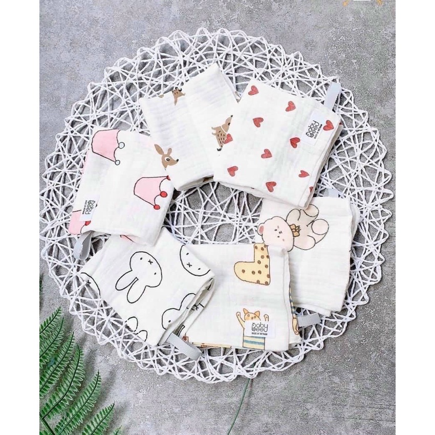 Khăn sữa sợi tre BabyBee vải sợi tre Organic cao cấp cho trẻ sơ sinh set 5 chiếc1