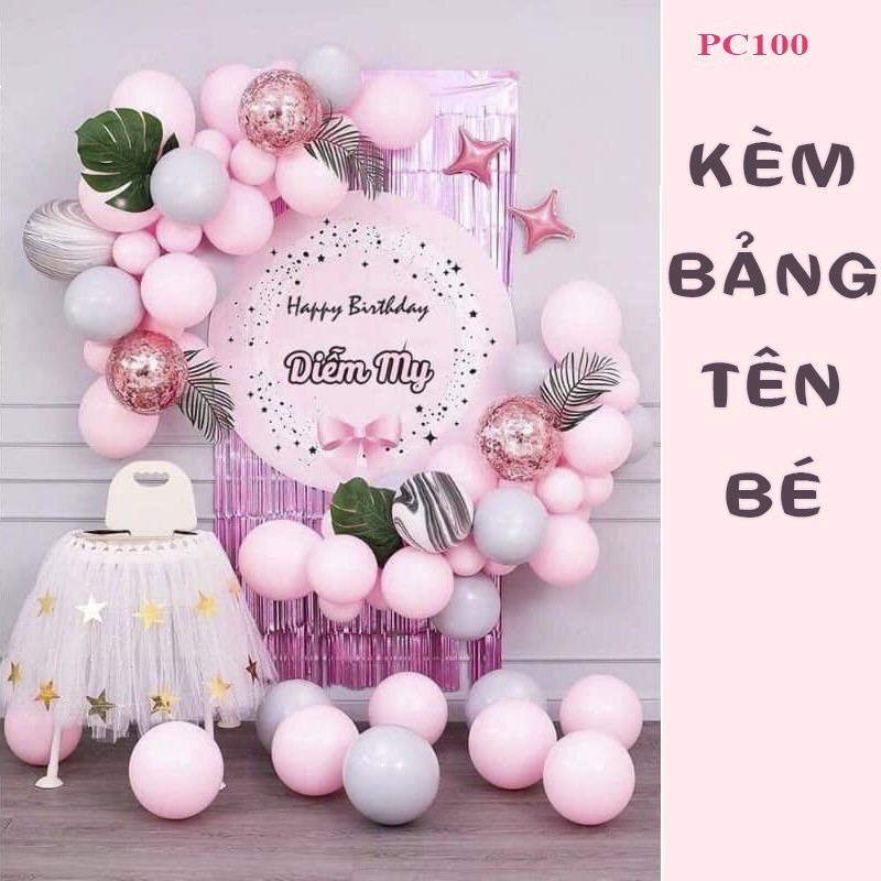 [Tặng Bơm va Keo] Set Bóng Sinh Nhật Kèm Paner In Tên