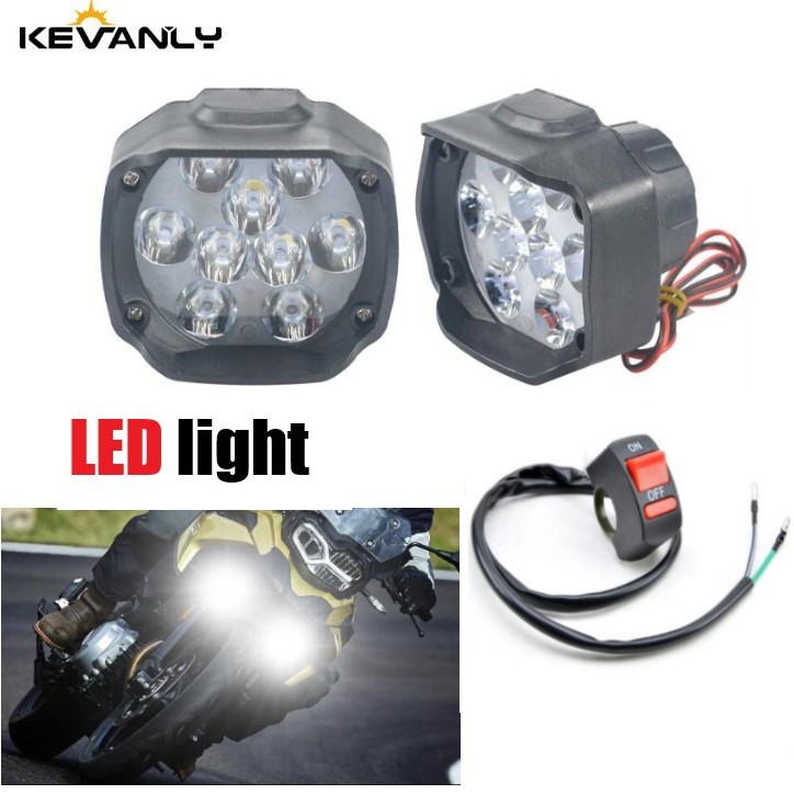Bộ 1/2 Bóng Đèn Pha Kevanly Chống Nước Cho Xe Máy 30w 12V (có công tắc bán kèm)